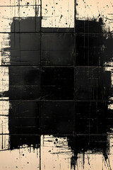 Obraz premium Abstract Black and Beige Gridded Illustration