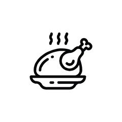 christmas roast chicken icon illustration doodle art style
