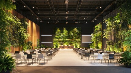Modern green event venue.