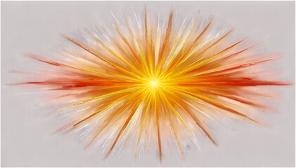 Obraz premium Starburst Pattern in Vibrant Orange and Yellow with a Central Blank Circle, Isolated PNG