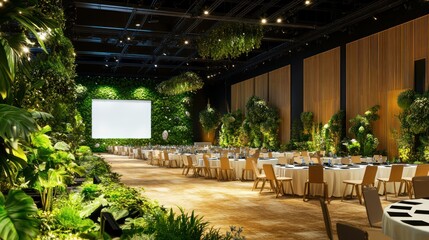 Lush indoor event space.