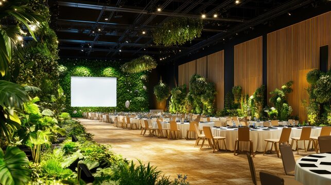 Lush indoor event space.