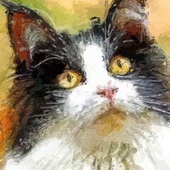 Oil paintings and various flowers such as cats, dogs, chrysanthemums, and birds are beautiful
