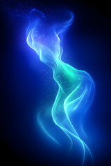 Fototapeta premium Abstract Blue Green Energy Wave Illustration