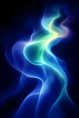 Obraz premium Abstract Blue Green Energy Flow Illustration