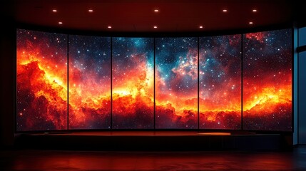 Mesmerizing cosmic display with vibrant colors and celestial elements