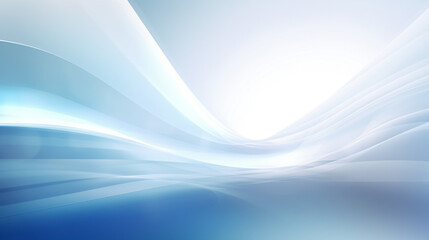 Naklejka premium Abstract blue wavy with blurred light curved lines background, Abstract light blue and white wave background.