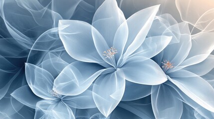 Fototapeta premium A mesmerizing background with transparent flowers, creating a dreamy and elegant visual effect