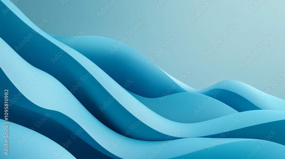 Canvas Prints abstract soft blue wave background. 3d blue background with blue lines curved wavy sparkle with copy