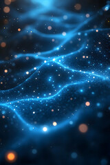 Obraz premium Abstract Blue Glowing Particle Background