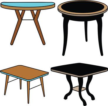 bundle tabale line art illustrator eps