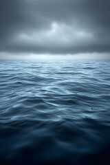 Fototapeta premium Ocean Waves Under a Cloudy Sky Realistic Image