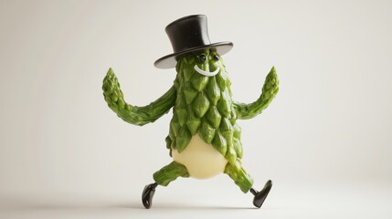 Fototapeta premium Cheerful Vegetable Character in a Top Hat and Shoes