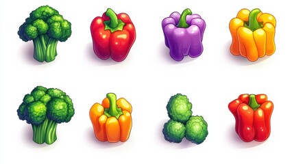 Colorful Cartoon Vegetables Illustration