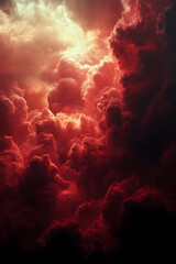 Crimson Cloudscape Abstract Background Image