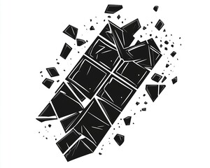 Exploding Chocolate Bar Graphic Illustration