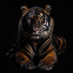 Beautiful Portrait Wild Animals In The Black Background