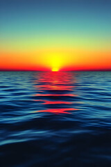 Fototapeta premium Vibrant Sunset Ocean Background Illustration