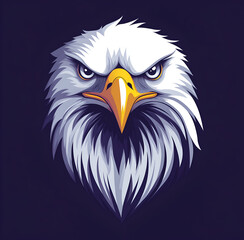 Fototapeta premium Logo design of an eagle head on dark blue background