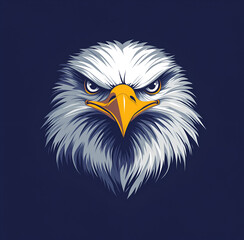 Obraz premium Logo design of an eagle head on dark blue background