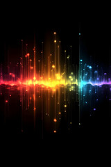 Abstract Rainbow Light Trails Background