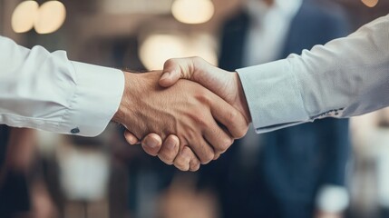 A job candidate being warmly welcomed by a company representative, symbolizing a positive candidate experience during recruitment