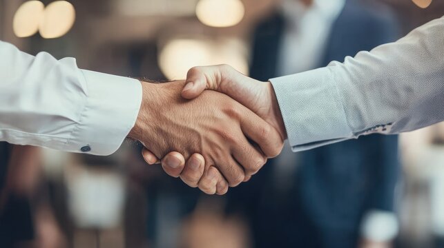 A job candidate being warmly welcomed by a company representative, symbolizing a positive candidate experience during recruitment