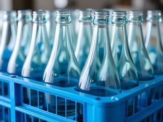 Crate of Empty Glass Bottles