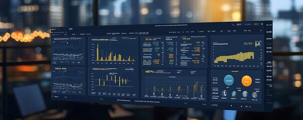 A data visualization dashboard displaying various analytics and metrics.