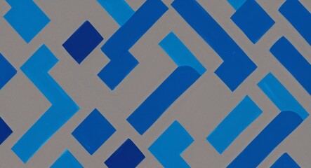 Blue Rhombus pattern hand drawn design on Gray background illustration