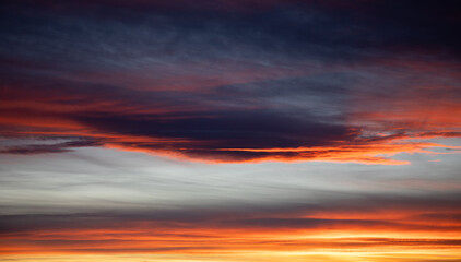 Fototapeta premium Dramatic dark and organ sunset Wyoming