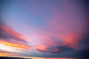 Pink blue sunset Wyoming 