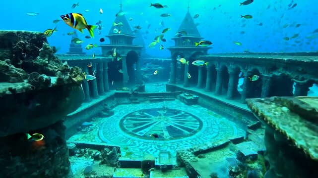 Lost Ancient City at the Bottom of the Ocean. Encounter mysterious inscriptions on submerged monuments, holding clues to the city's past.