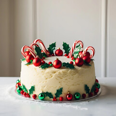 christmas cake on a plate