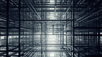 Abstract metal grid structure.