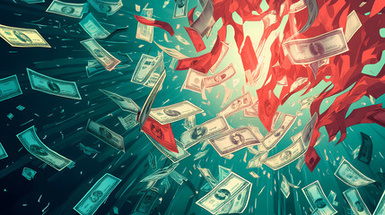 Naklejka premium Passive income flowe illustration background