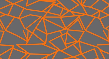Orange Pentagon pattern hand drawn design on Yellow background illustration