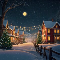 Fototapeta premium Christmas house in the snow
