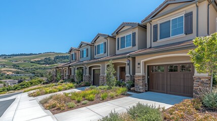 Fototapeta premium Luxury Hillside Homes with Stunning Vineyard Views