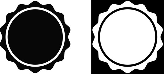 Circle seal stamp lace icon vector illustration.