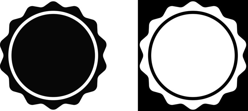 Circle seal stamp lace icon vector illustration.