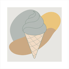 A bunch of cone ice-cream vector illustration