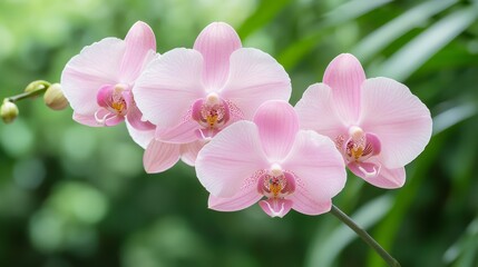 Obraz premium Enchanting Close-Up of Rare Orchid Species with Intricate Patterns and Vibrant Colors on Lush Green Background - Botanical Wonders Exploration
