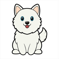 Obraz premium Cute American Eskimo Dog Isolated Design - American Eskimo Vector illustration 