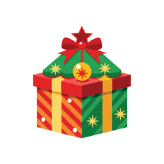 Christmas gift box vector illustration
