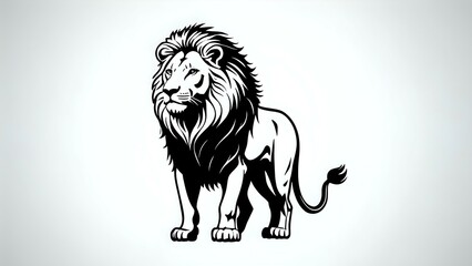 lion black and white