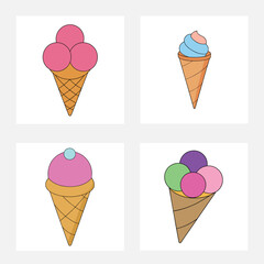 Cone ice-cream vector illustration