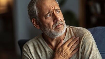 Fototapeta premium Angina pectoris is chest pain or discomfort that occurs when a part of your heart doesn't get enough blood and oxygen.