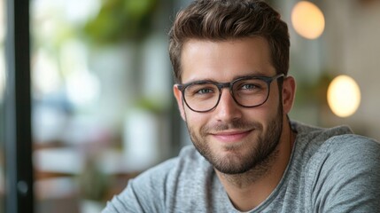Guy smiling casually or confidently in a social or professional context