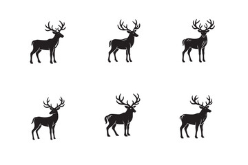 Elk silhouette vector logo illustration